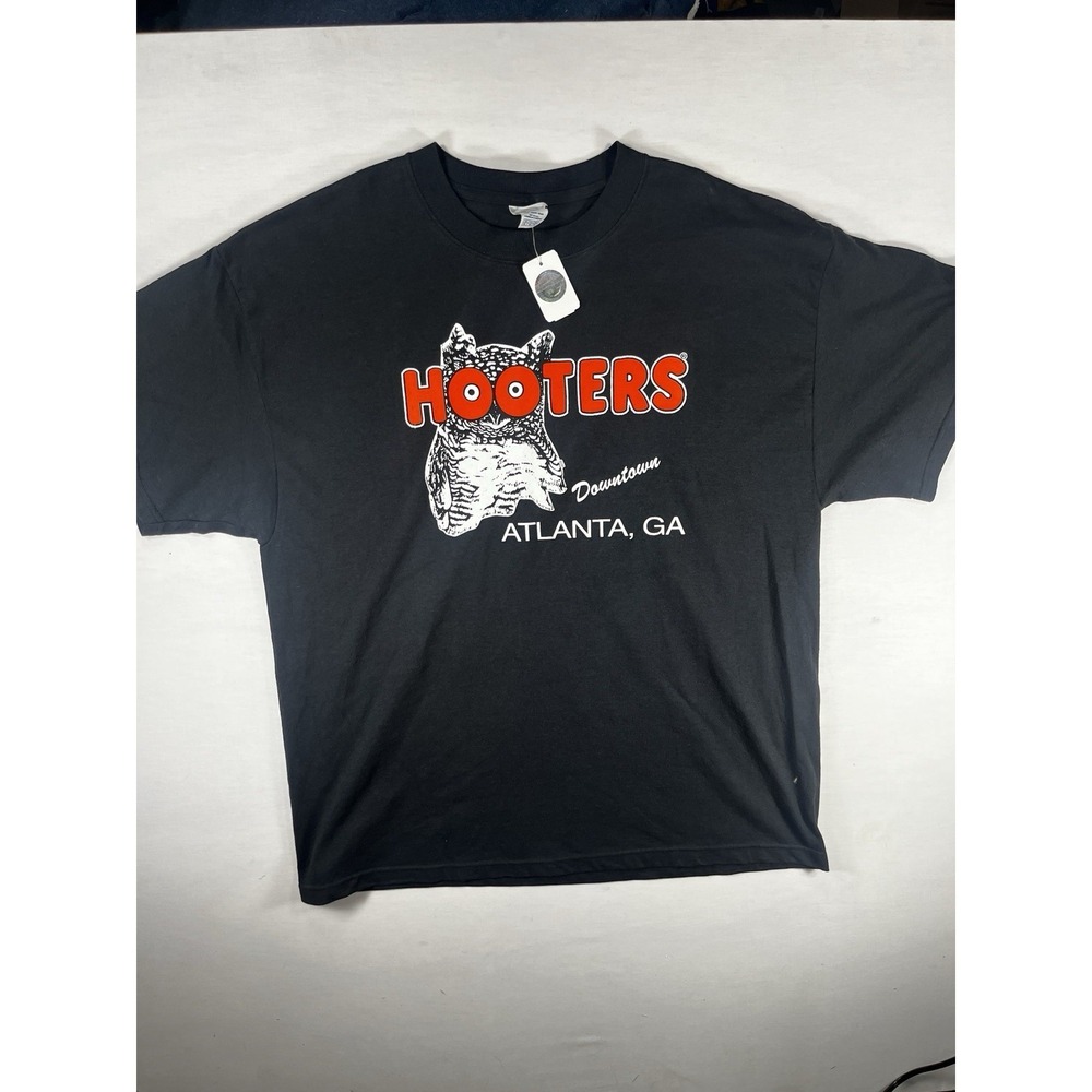 NWT Hooters T-Shirt Downtown Atlanta GA Black XL Owl Logo Super Sports